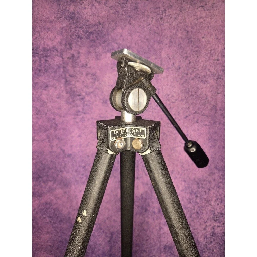 Vintage Quick-Set Camera Tripod WHITEHALL SPECIALTY CO Chicago USA 22.5in - 38in